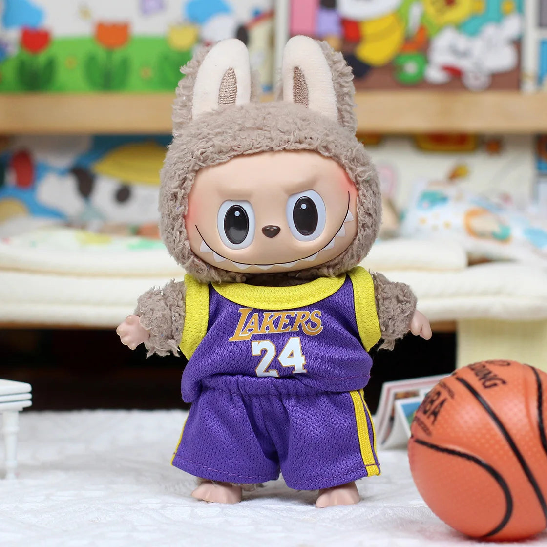 17cm Labuibu Basketball Doll Clothes Handmade Cute Labubu Decoration First Second Generation Clothing for Dolls