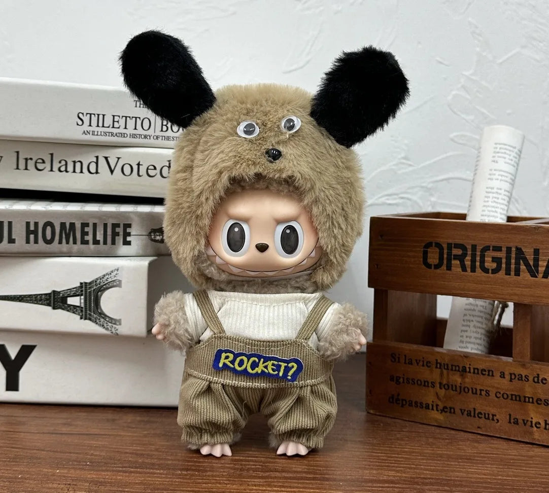 Labubu Clothes Doll Clothing Fashion Overalls, V1 V2 Doll Clothing Accessories, Labubu Clothes Designer,15/17cm Doll Toy