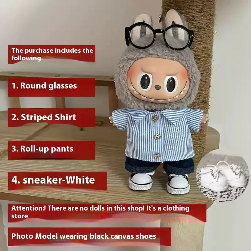 15-17cm Labubu Sitting Party Baby Clothes Summer