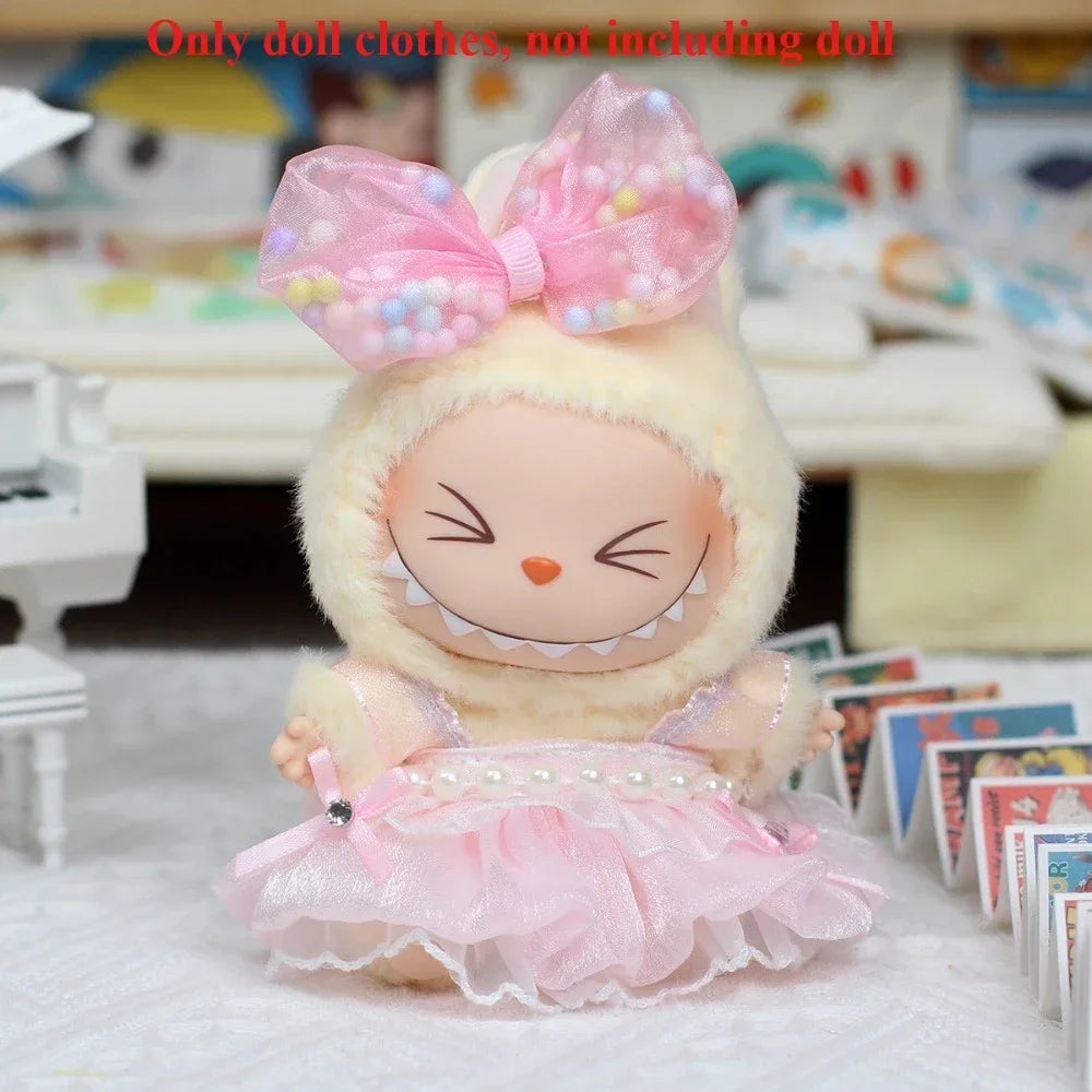 LABUBU Universal Doll Clothes Cute Baby Doll Dress Clothes Set Fun DIY Doll Accessories, Ideal for Birthday & Festival Gifts