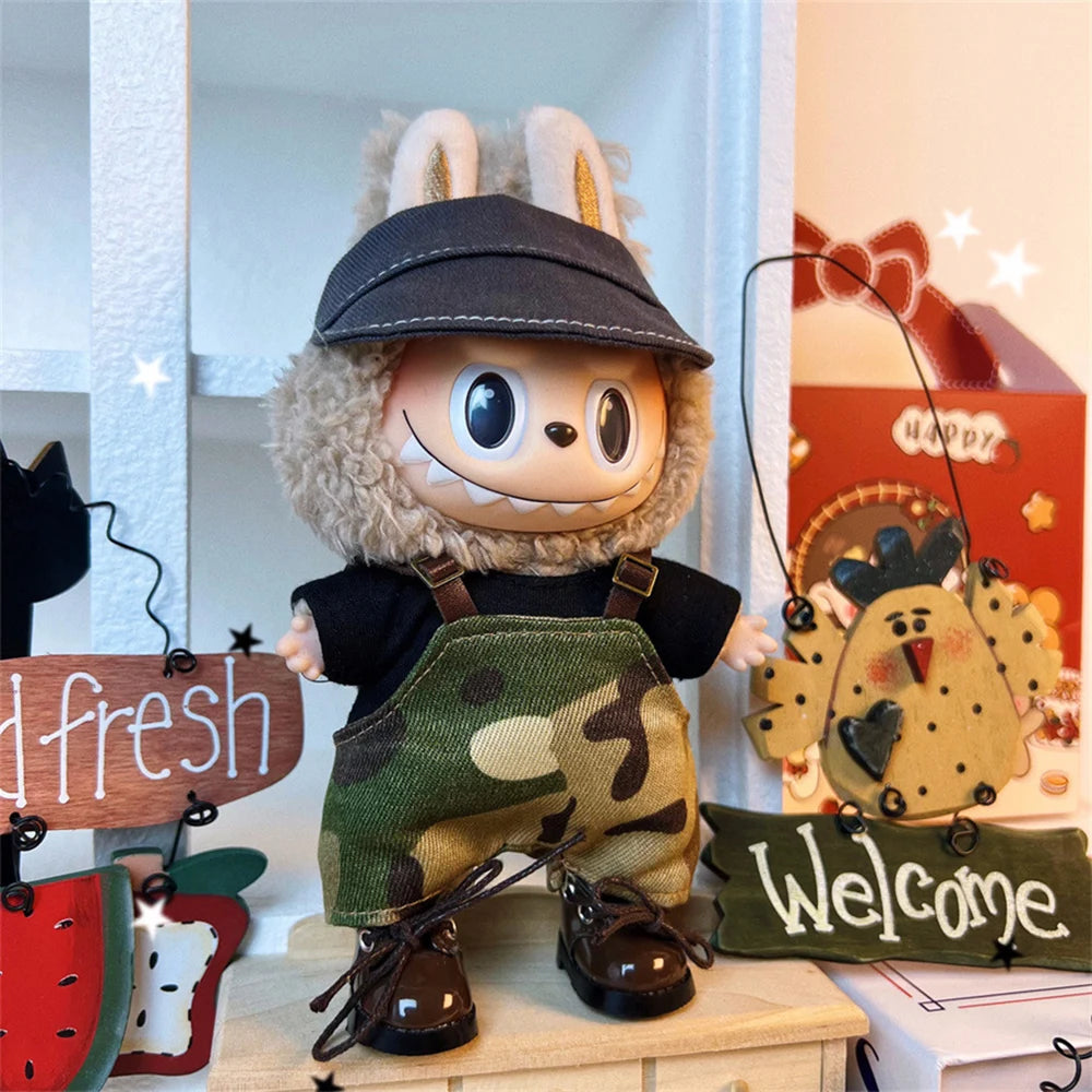 17cm Cute Doll Clothing Labubu Idol Doll Cute Decoration Macaron Clothing Gift Set Accessories