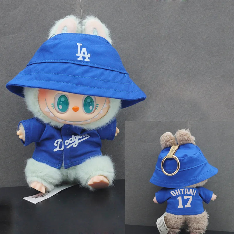 Cute Labubu Doll Clothes 15/17cm Labubu Clothes Sitting Party Number 17/5 Baseball Clothes Children's Diy Doll Accessories Gifts