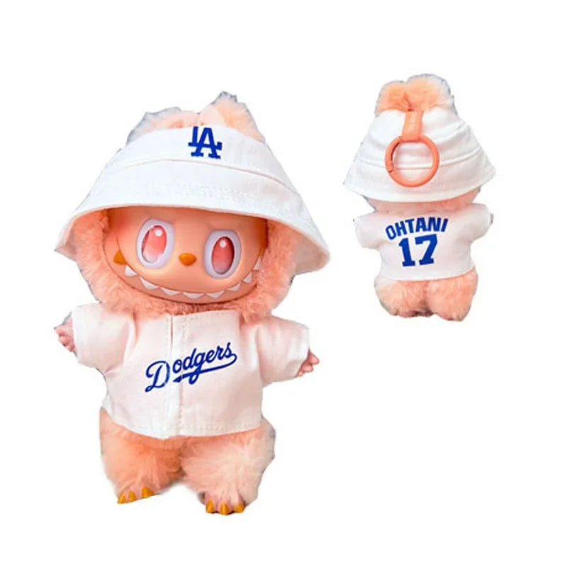 Labubu clothes pendant Labubu sitting baby clothes LA baseball suit trend