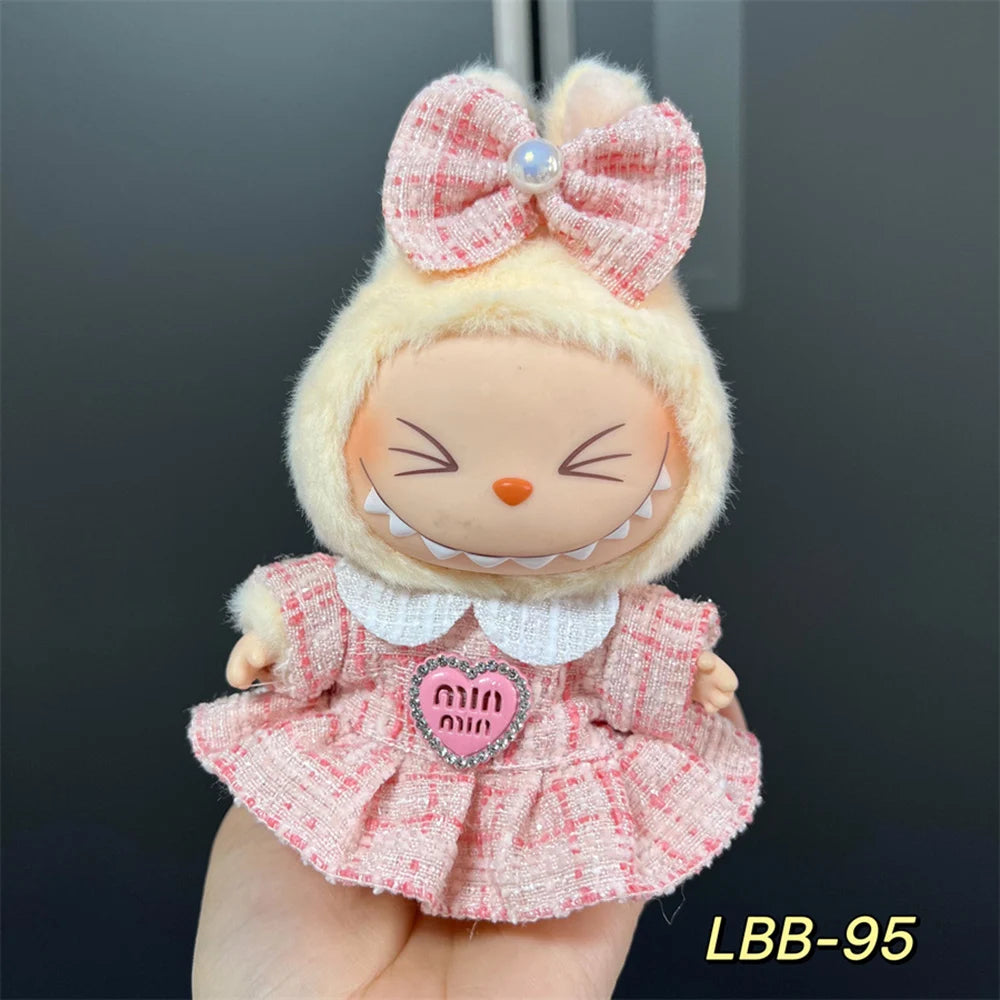 Labubu Skirt Clothes Cute 17cm Doll Clothes Set Accessories Labubu V1 V2 Idol Sweet and Cute Clothes Dress Gift for Friends