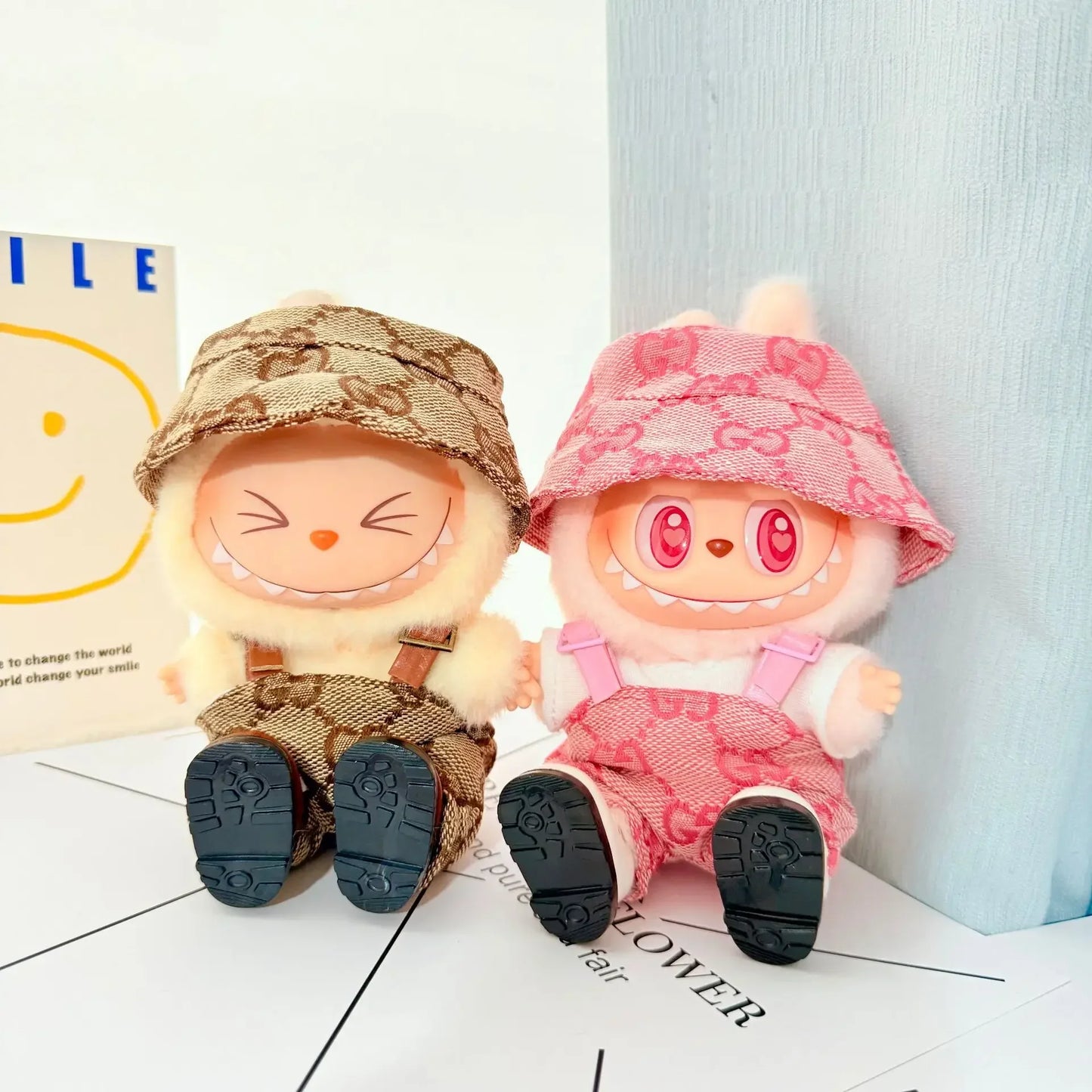 Anime Labubu Doll Clothes Fashion Overalls Labubu Idol V1 V2 Dolls Clothing Accessories 15/17cm Plush Doll Universal In stock