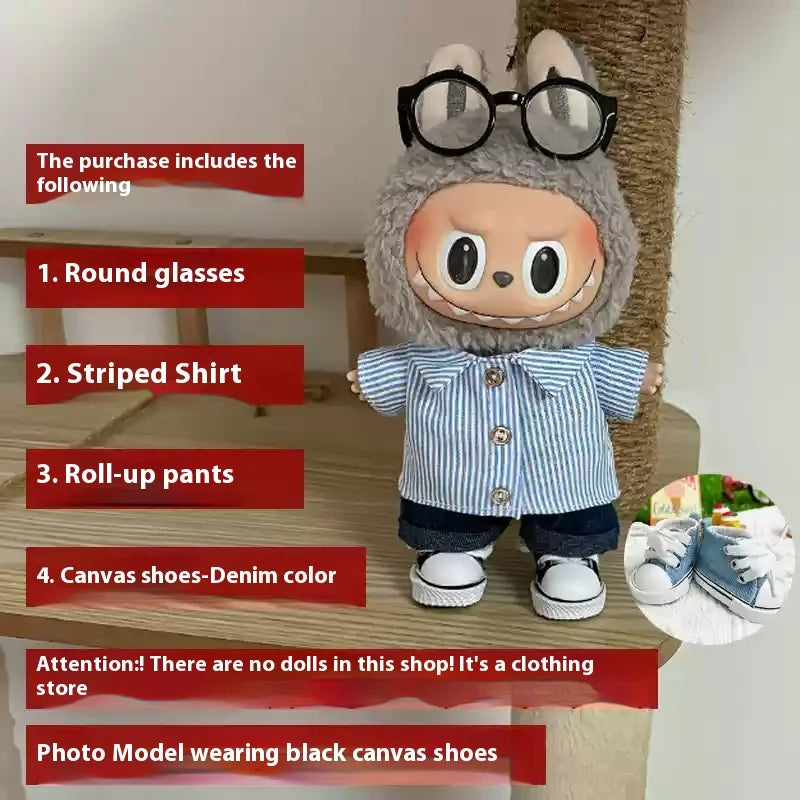 15-17cm Labubu Sitting Party Baby Clothes Summer