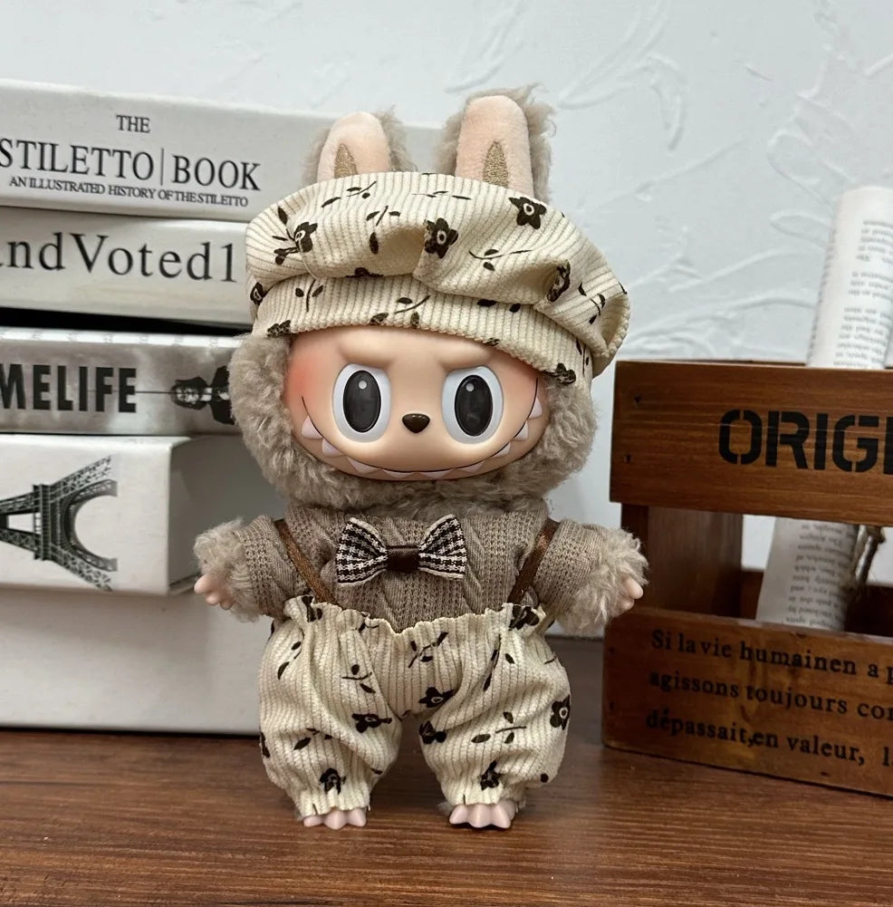 Labubu Clothes Doll Clothing Fashion Overalls, V1 V2 Doll Clothing Accessories, Labubu Clothes Designer,15/17cm Doll Toy