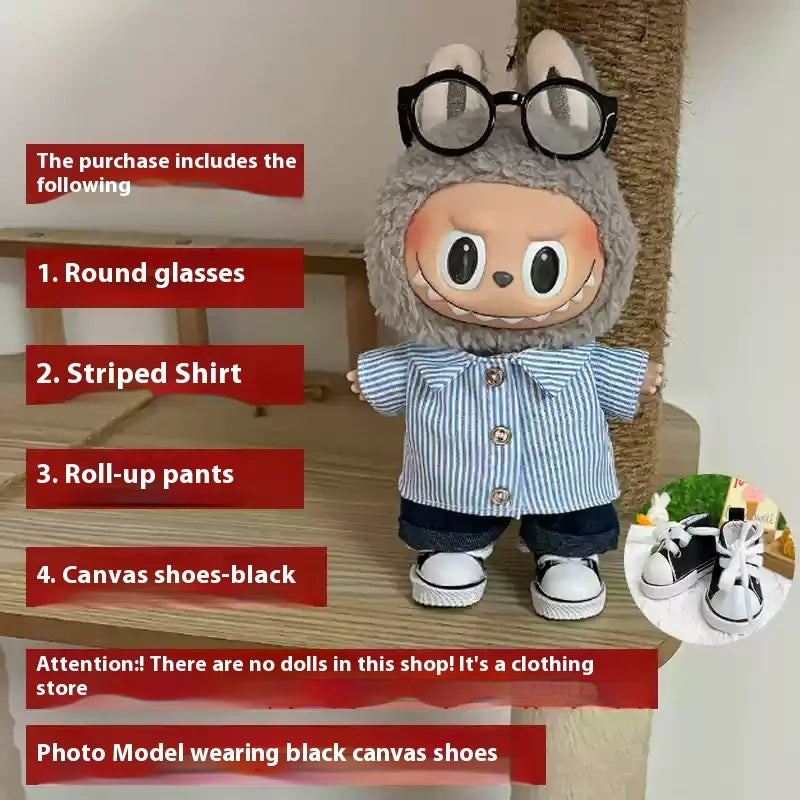 15-17cm Labubu Sitting Party Baby Clothes Summer