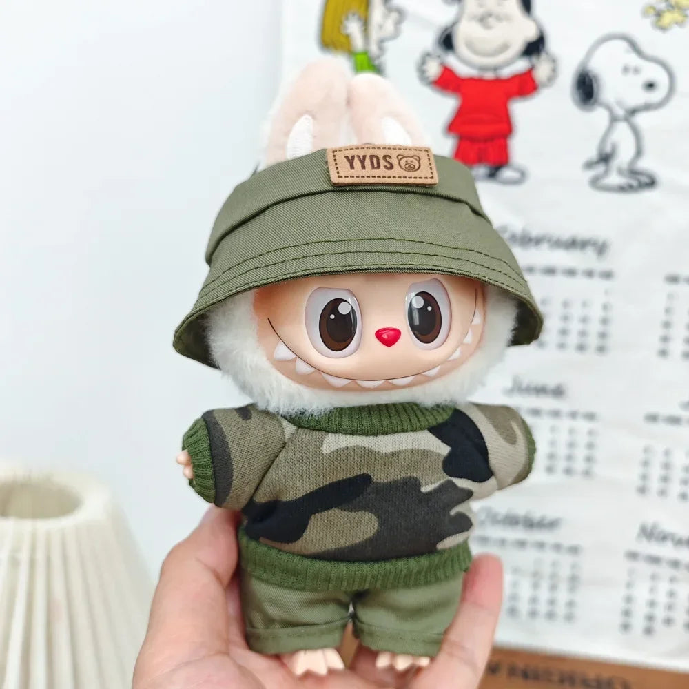 Labubu 3.0 Ropa Trendy Camouflage Suit Set for Labubu Fashion Outfit Cute Doll Clothes