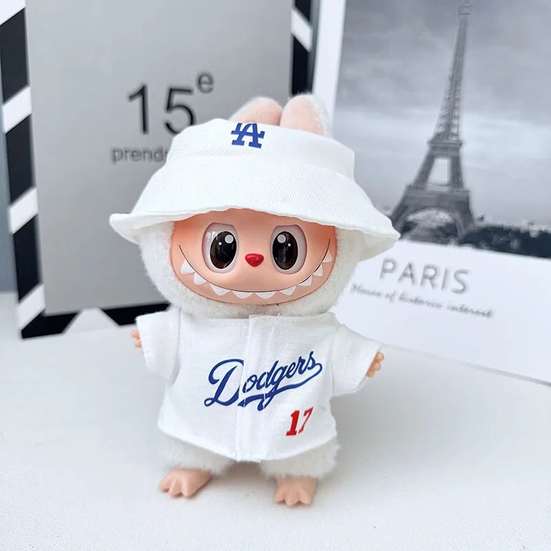 Labubu clothes pendant Labubu sitting baby clothes LA baseball suit trend