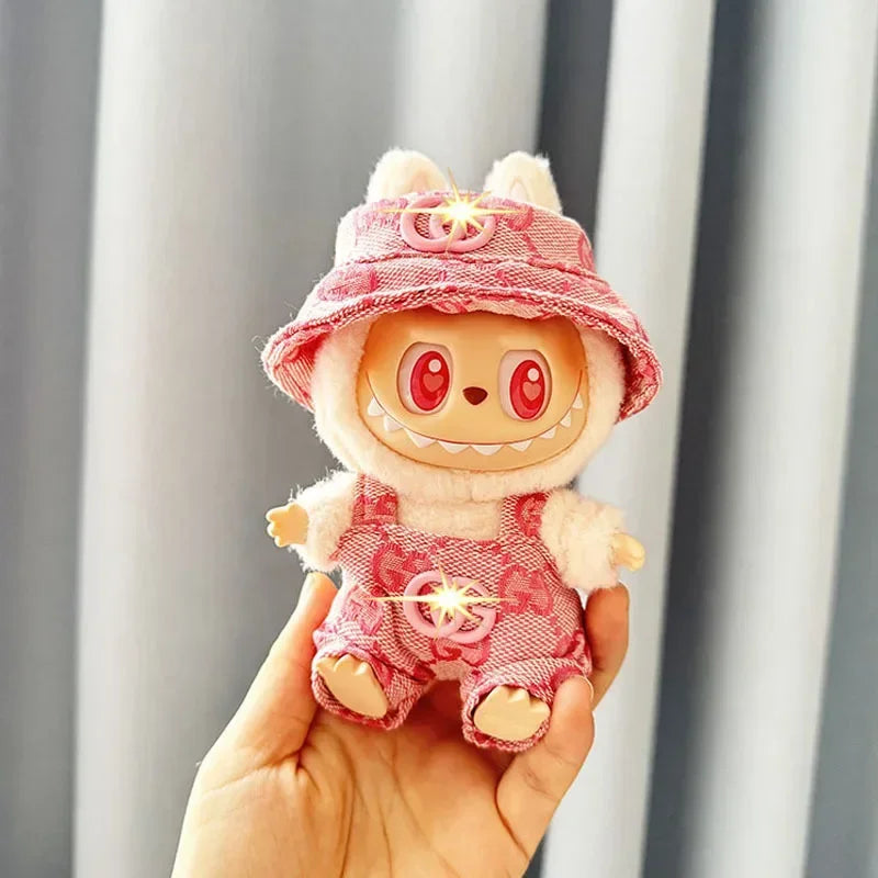 Anime Labubu Doll Clothes Fashion Overalls Labubu Idol V1 V2 Dolls Clothing Accessories 15/17cm Plush Doll Universal In stock