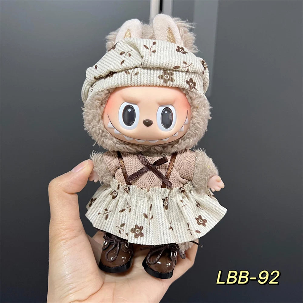 Labubu Skirt Clothes Cute 17cm Doll Clothes Set Accessories Labubu V1 V2 Idol Sweet and Cute Clothes Dress Gift for Friends