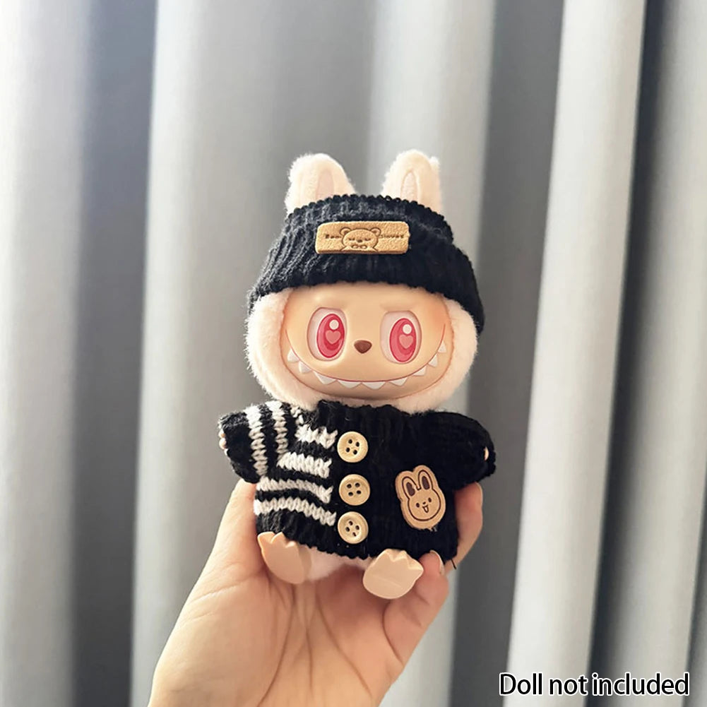 Labubu 3.0 Big into Energy Series Clothes  Labubu Bear Sweater Flanged hat Set Combining fashion & cuteness Labubu Ropa