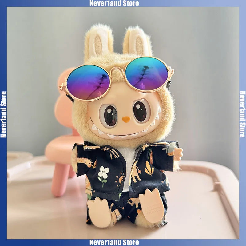 Labubu Doll Clothes Beach Resort Style Overalls Labubu Dolls Clothing Accessories 15/17cm Plush Doll Universal