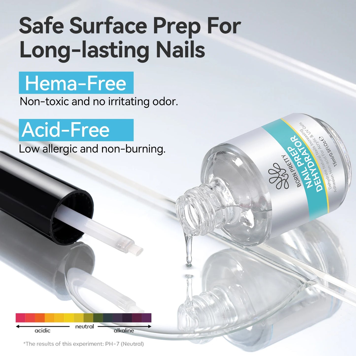 BORN PRETTY 15ml Nail Prep Dehydrator Acid Free Bond Primer Kit Natural Base Coat For Acrylic UV Gel Nails Professional Manicure
