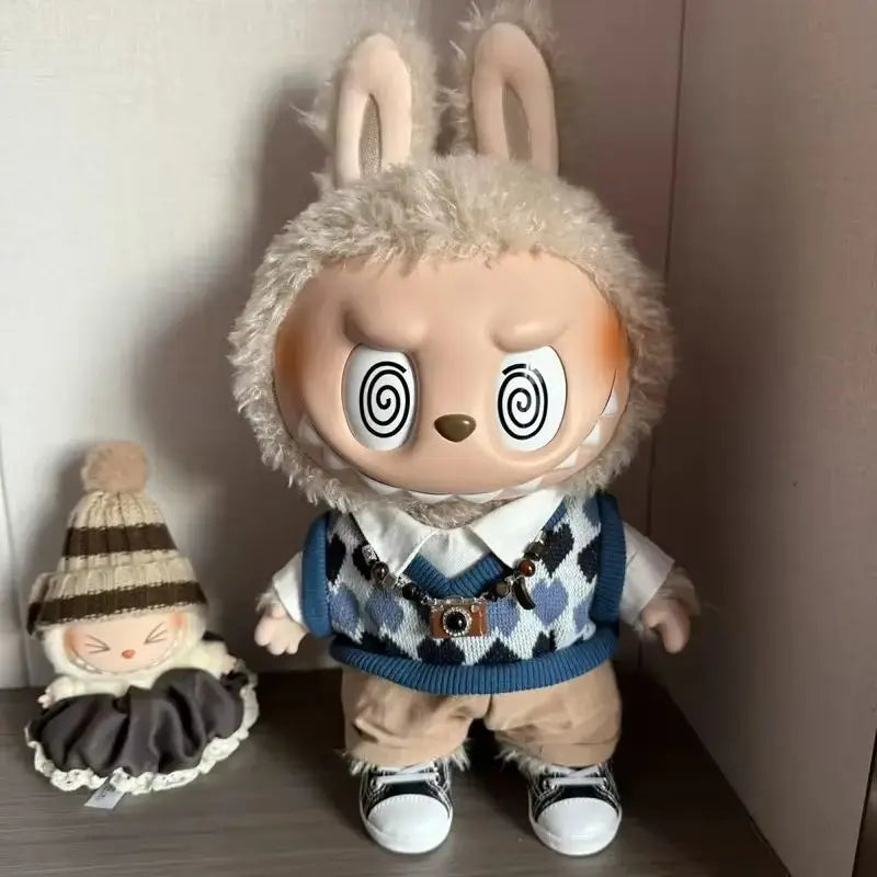 38cm Labubu Velvet Doll Clothes Labubu Doll Set Campus Senior Style Original Doll Clothes Only Doll Clothes Without Children Toy