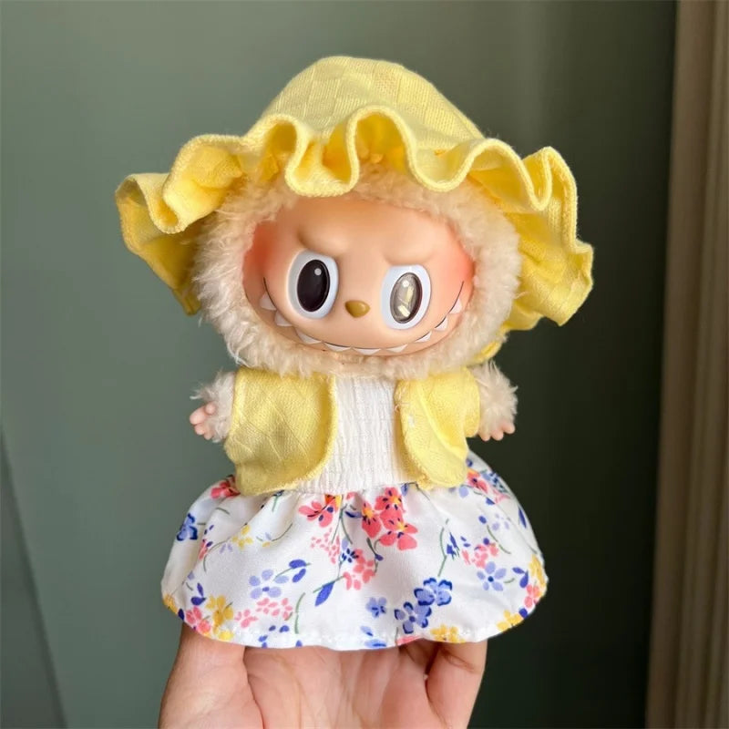 For 17cm Labubu Plush Clothes Outfit Accessories Labubu Luxury Clothes Gift