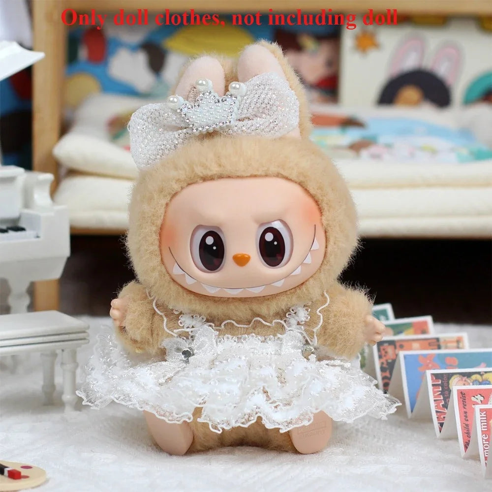 LABUBU Universal Doll Clothes Cute Baby Doll Dress Clothes Set Fun DIY Doll Accessories, Ideal for Birthday & Festival Gifts