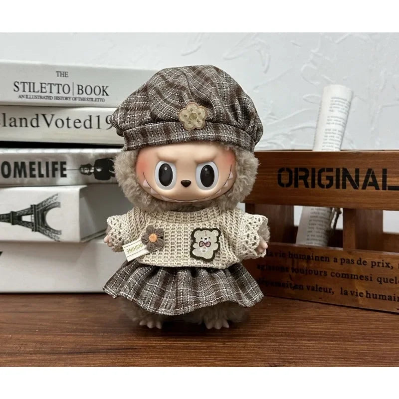 Labubu Clothes Doll Clothing Fashion Overalls, V1 V2 Doll Clothing Accessories, Labubu Clothes Designer,15/17cm Doll Toy