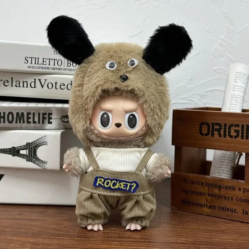 Labubu Clothes Doll Clothing Fashion Overalls, V1 V2 Doll Clothing Accessories, Labubu Clothes Designer,15/17cm Doll Toy