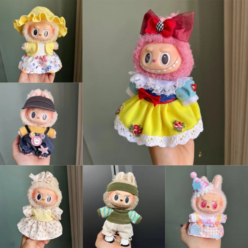 For 17cm Labubu Plush Clothes Outfit Accessories Labubu Luxury Clothes Gift