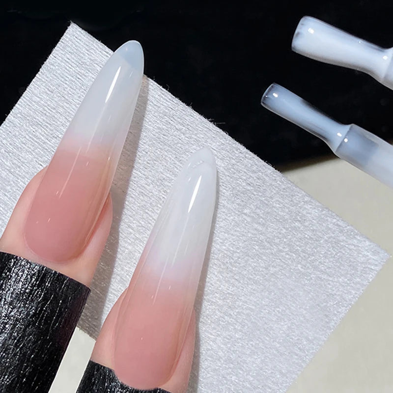 BORN PRETTY 10ml Gradient Milky White Gel Nail Polish Semi Permanent Jelly Nude Natural Nail Art Ice Transparent Gel