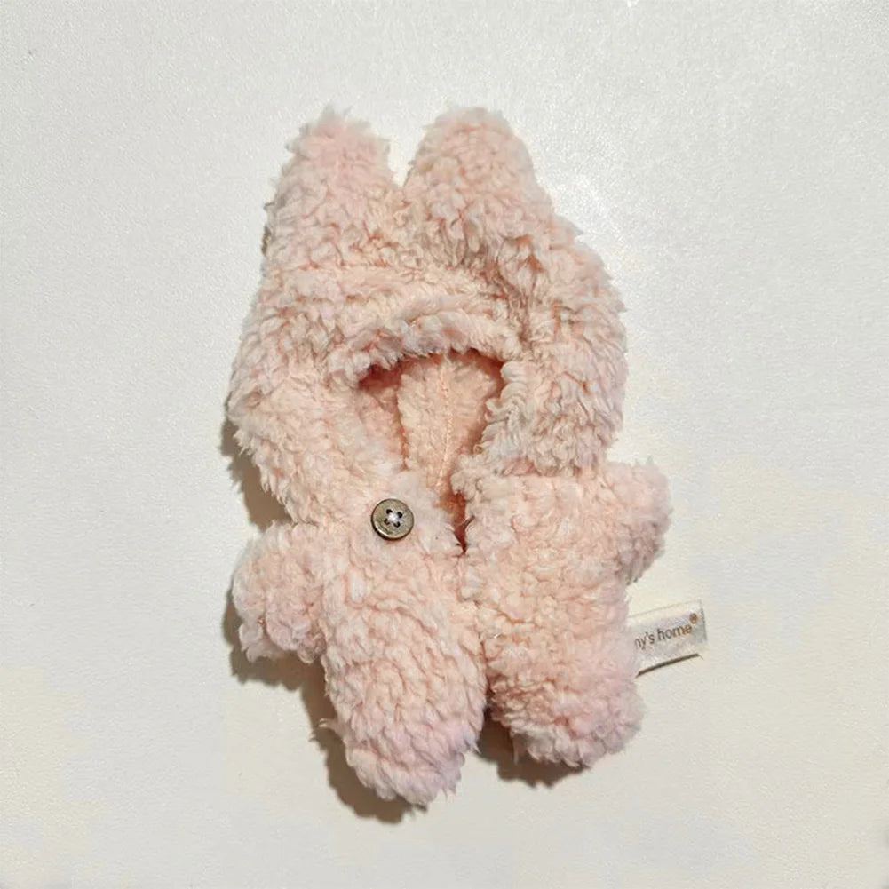 17cm Mini Plush Doll'S Clothes Outfit Accessories For Korea Kpop Exo Labubu Idol V1 V2 cartoon bear hat button bow Clothing Gift