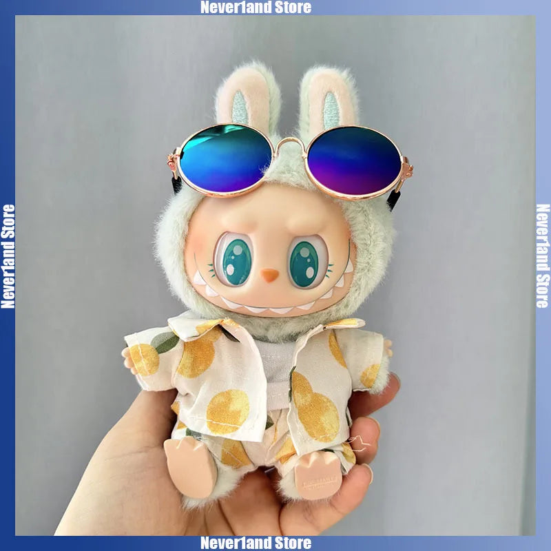 Labubu Doll Clothes Beach Resort Style Overalls Labubu Dolls Clothing Accessories 15/17cm Plush Doll Universal
