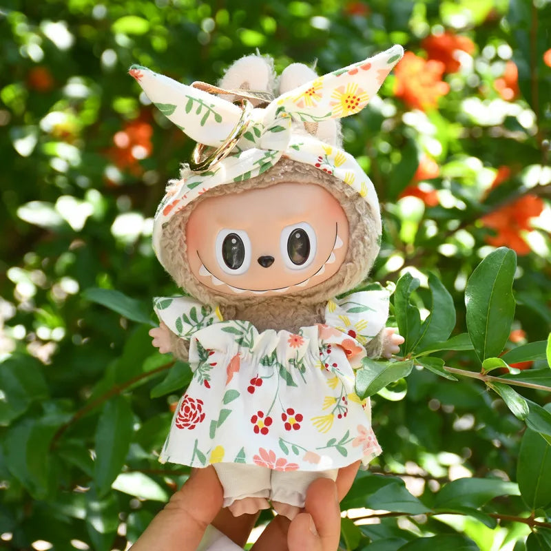 15-17cm Labubu Clothes Outfit Dress Uniform Clothing Labubu Vinyl Pendant's Accessories Wedding Dress Girl Gift